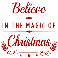 Вярвайте в магията на Коледа винил стикер цитат-голям-Тъмно червен