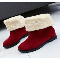 Tenmi Womne's Fashion Fleece Fuzzy Bootie Work Неплъзгаща се ниско кофти обувки Ходене червено 8
