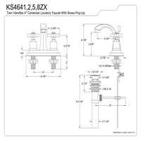 Kingston Brass KS4645Z In. Център на баня кран за баня, маслено разтриване бронз