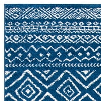 Tulum Merletta Moroccan Geometric Area Rug, Navy Ivory, 10 '13'