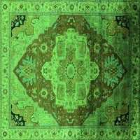 Ahgly Company Indoor Rectangle Oriental Green Industrial Area Rugs, 7 '9'