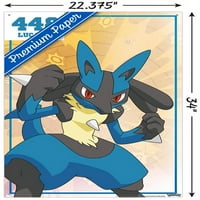 Pokémon - Стенски плакат Lucario с pushpins, 22.375 34