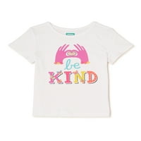 Детска Тениска С Къс Ръкав Графичен Принт, Размери 4-10