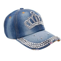 vbnergoie жени мъже деним Rhinestone Бейзболна шапка Snapback Hop Flat Hat Cubs Vintage Jacket Life е странна шапка