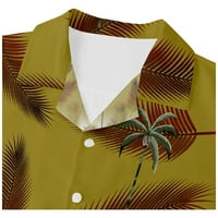 Бутон на ризата на яка топ яка преса мъжки модни ежедневни плажни морски 3D дигитален печат катара