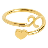 PGERAUG Подаръци за жени на моята внучка първоначален сърдечен пръстен Писмо пръстен прости модни бижута Популярни аксесоари А пръстен x