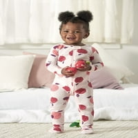 Гербер бебе и малко дете момиче плътно прилепнала памучна пижама, 4-пакет, размери месеци-5т