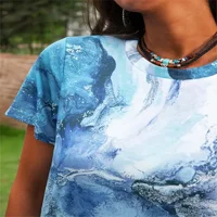 Летна модна ежедневна флорална тениска с къс ръкав, свободна удобна тениска, женско облекло