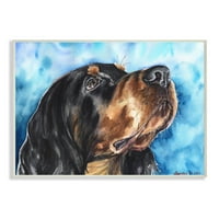 Гордън сетер портрет на куче над жива синя рамка живопис Арт Принт