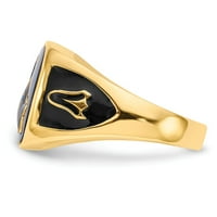 14k жълто златово пръстенна лента тематична мъжка масонска, размер 6