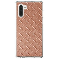 DistrentInk Clear Shockproof Hybrid Case за Samsung Galaxy Note - TPU броня, акрилен гръб, протектор на екран с закалено стъкло - оранжева диамантена плоча стоманена изображение - отпечатана диамантена плоча