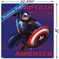 Marvel Shape of A Hero - Captain America Wall Poster с pushpins, 22.375 34