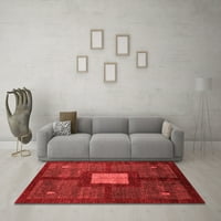 Ahgly Company Indoor Square Abstract Red Modern Area Rugs, 8 'квадрат