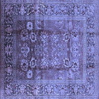 Ahgly Company Machine Pashable Indoor Rectangle Oriental Blue Industrial Area Rugs, 7 '10'