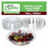 [PACK] 18oz Clear Salad Bowls с капаци - прозрачна пластмасова контейнери за салата за еднократна употреба за обяд, салати, плодове, херметични, течове, пресни, приготвяне на храна