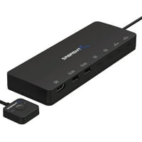 Sabrent 2-порт USB Type-C KVM превключвател с опция за захранване на Watt, черно