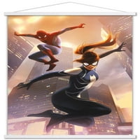 Marvel Comics - Spider -Man - Spider -Girl Стенна плакат с дървена магнитна рамка, 22.375 34