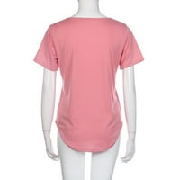 Gotyou Spring Tops Women Небрежна мода Секси тениска летни върхове момиче късо ръкави риза розово xxxl