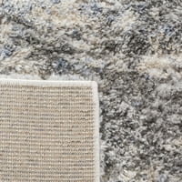 Berber Harold Abstract Plush Shag Area Rug, сив крем, 5'3 5'3 кръг