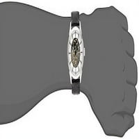 Invicta Мъжки специализиран механичен сребърен скелет циферблат черна кожена каишка часовник