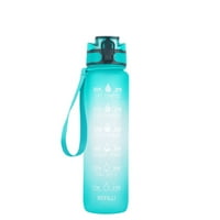 32oz мотивационна бутилка с вода с маркер за време ， 1L бутилка с носеща каишка, идеална за фитнес, фитнес и спорт на открито