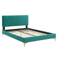 Modway Phillipa Performance Velvet King Platform Bed в Teal