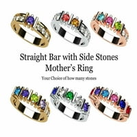 Нана Стрейт бар в страна ЦЗ Възрастен женски майки ден пръстен 1-камък, стерлинги сребро Размер 4.5-Камън3