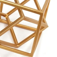 Dreamseden Geometric Sculpture, Metal Cube Декоративни орнаменти Оранжански златен домашен декор акцент