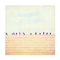 Томас Браун 'птици на жици трети' платно изкуство