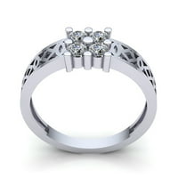 0,2ct кръгла изрязана диамантена мъжка уникална юбилейна годежен пръстен твърд 14k роза, бяло или жълто злато FG vs