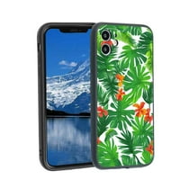 Съвместим с калъфа за телефон iPhone, Tropical- Case Silicone Защитен за Teen Girl Boy Case за iPhone 12