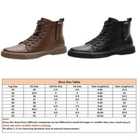 Welliumy Women Leather Boot Side Zip Ankle Boots Кръг