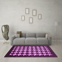 Ahgly Company Indoor Round Abstract Purple Modern Area Rugs, 5 'кръг