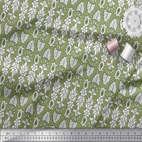 Soimoi Rayon Leaves Leaves & Floral Block Printted Craft Fabric край двора