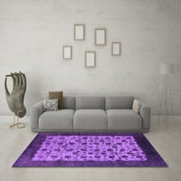 Ahgly Company Indoor Square Oriental Purple Industrial Area Rugs, 7 'квадрат