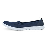 Gomelly Women's Slip на маратонки Атлетични обувки за ходене Леки нискокални плоски обувки Обувки тъмно синьо 6.5