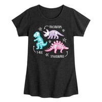 Незабавно съобщение - тип динозаври - Triceratops, T -Rex, Stegosaurus - Toddler & Youth Girls Graphic Graphic