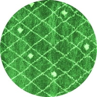 Ahgly Company Indoor Round Trellis Green Modern Area Rugs, 3 'Round
