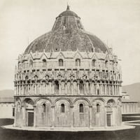 Италия: Пиза. Nthe Baptistery в Piazza del Duomo в Пиза, Италия. Снимка, C1900. Печат на плакат от