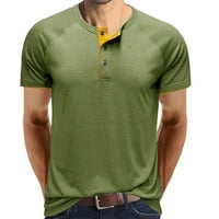 Плътен цвят О-врата пот върхове за мъже плюс размер тънък годни тренировка Тениски лято бутон с къс ръкав тениски