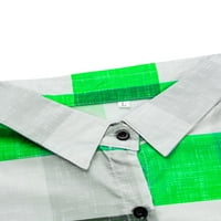 Дами ризи ревера върхове на шията ролка с дълъг ръкав блуза жени разхлабена туника риза празник зелено s