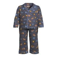 Чудо нация малко момче Дълъг ръкав пижама палто комплект, 2-парче, размери 2Т-5т