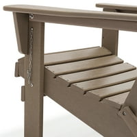 Westin Outdoor Braxton сгъваем HDPE пластмасов стол Adirondack - Weathered Wood