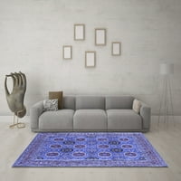 Ahgly Company Indoor Rectangle Oriental Blue Traditional Area Rugs, 8 '12'