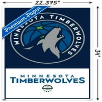 Минесота Тимбъруулвс - Плакат за стена на лого, 22.375 34