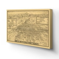Колорадо Спрингс Колорадо платно карта Винтидж стена изкуство