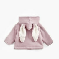 Кети - чн Детски палто качулка дебел топъл снежен костюм Връхни дрехи момичета зимно яке Розово, 3г