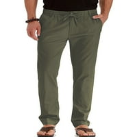 Бомоту Мъжки долнища шнур панталони ластик панталони монтирани шезлонг облекло джогинг армия зелен ШЛ