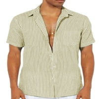 Абтел мъжка блуза къс ръкав летни ризи удобни Блузи мъжки хлабав Ваканция тениска розов 3хл