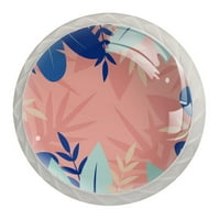 Собственик ръчно изтеглено абстрактно флорално кръгло стъклено чекмедже дръжки Копчета дърпа с винтове за кухненски шкаф баня в баня грим кабинет за кабинет 4pc